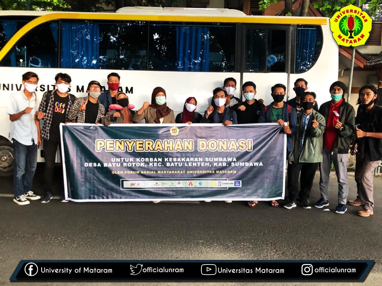 BEM Unram Salurkan Bantuan Kepada Korban Kebakaran di Desa Batu Rotok Sumbawa